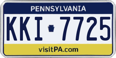 PA license plate KKI7725