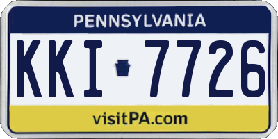 PA license plate KKI7726