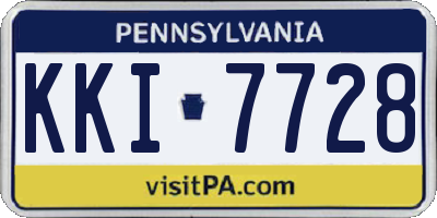 PA license plate KKI7728