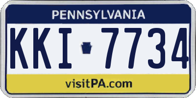 PA license plate KKI7734