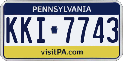 PA license plate KKI7743