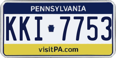 PA license plate KKI7753