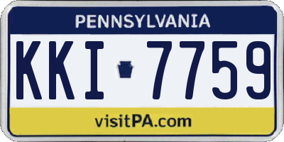 PA license plate KKI7759