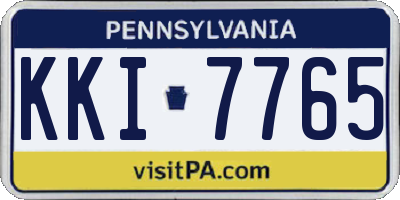 PA license plate KKI7765