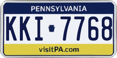 PA license plate KKI7768