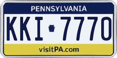 PA license plate KKI7770
