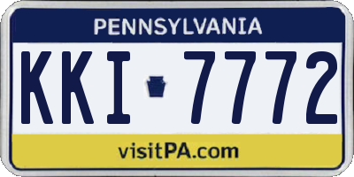 PA license plate KKI7772