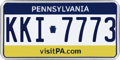 PA license plate KKI7773