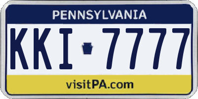 PA license plate KKI7777