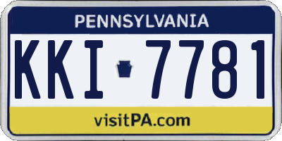 PA license plate KKI7781