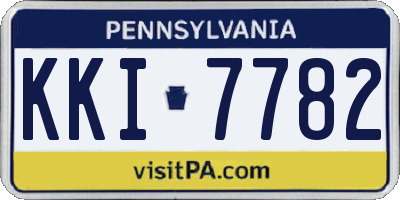 PA license plate KKI7782