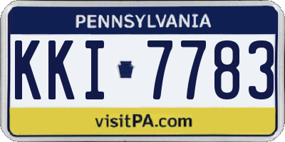 PA license plate KKI7783