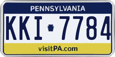 PA license plate KKI7784