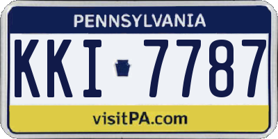 PA license plate KKI7787