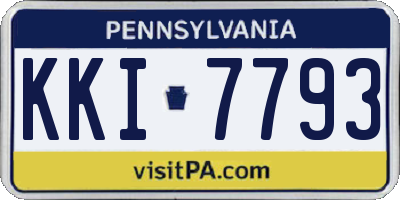 PA license plate KKI7793