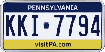 PA license plate KKI7794