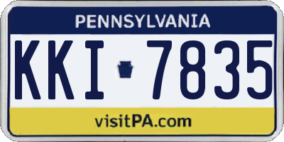 PA license plate KKI7835