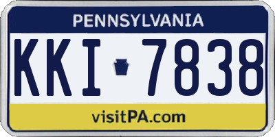PA license plate KKI7838