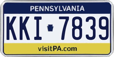 PA license plate KKI7839