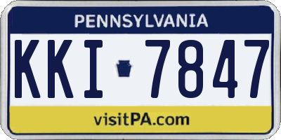 PA license plate KKI7847