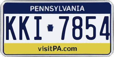 PA license plate KKI7854