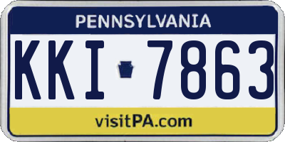 PA license plate KKI7863