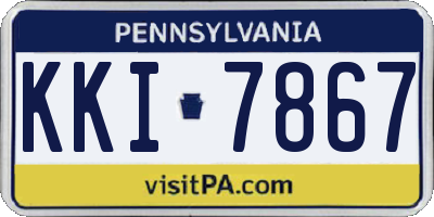 PA license plate KKI7867