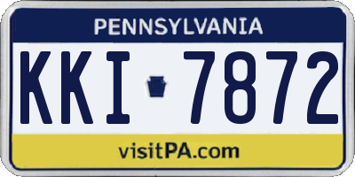 PA license plate KKI7872