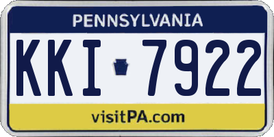 PA license plate KKI7922