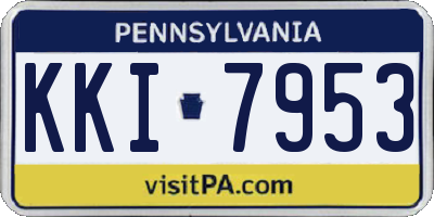 PA license plate KKI7953