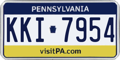PA license plate KKI7954