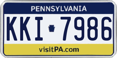 PA license plate KKI7986