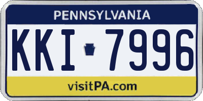 PA license plate KKI7996