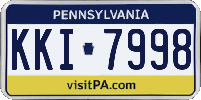PA license plate KKI7998