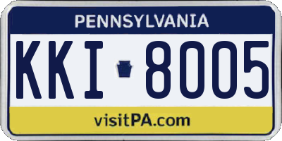 PA license plate KKI8005