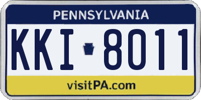 PA license plate KKI8011