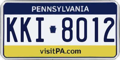 PA license plate KKI8012