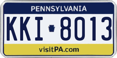 PA license plate KKI8013