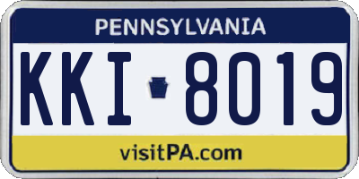 PA license plate KKI8019