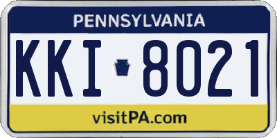 PA license plate KKI8021