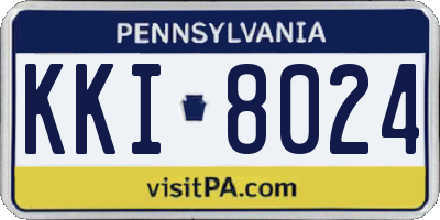 PA license plate KKI8024