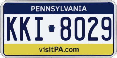 PA license plate KKI8029