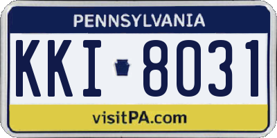 PA license plate KKI8031