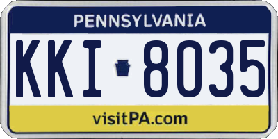PA license plate KKI8035