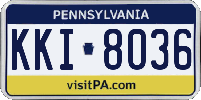 PA license plate KKI8036