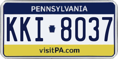 PA license plate KKI8037