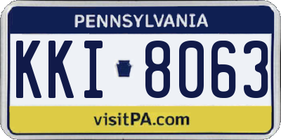 PA license plate KKI8063