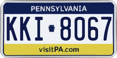 PA license plate KKI8067