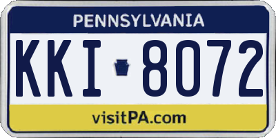 PA license plate KKI8072
