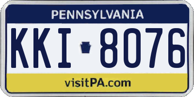 PA license plate KKI8076